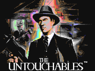 The Untouchables title screen for Commodore 64